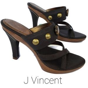 J Vincent Shoes Sandals Leather Heels